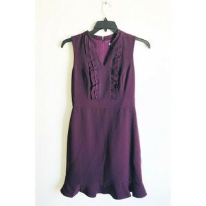 Karl Lagerfeld Paris Women‎ Plum Ruffle Flounce Hem Fit & Flare Dress Size 4